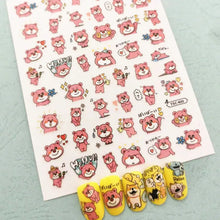 Load image into Gallery viewer, 1 PC Cute Bear Animals Design Self Adhesive Back Glue Decal Stamping DIY Decoration Tools Nail Stickers TSC 186