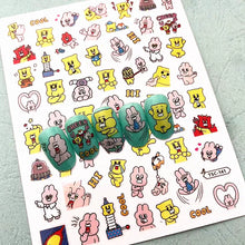 Load image into Gallery viewer, 1 PC Cute Bear Animals Design Self Adhesive Back Glue Decal Stamping DIY Decoration Tools Nail Stickers TSC 186