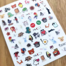 Load image into Gallery viewer, 1 PC Cute Bear Animals Design Self Adhesive Back Glue Decal Stamping DIY Decoration Tools Nail Stickers TSC 186