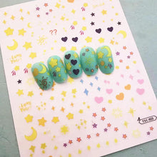 Load image into Gallery viewer, 1 PC Cute Bear Animals Design Self Adhesive Back Glue Decal Stamping DIY Decoration Tools Nail Stickers TSC 186