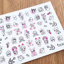 Load image into Gallery viewer, 1 PC Cute Bear Animals Design Self Adhesive Back Glue Decal Stamping DIY Decoration Tools Nail Stickers TSC 186