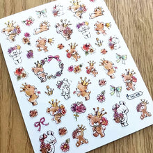 Load image into Gallery viewer, 1 PC Cute Bear Animals Design Self Adhesive Back Glue Decal Stamping DIY Decoration Tools Nail Stickers TSC 186