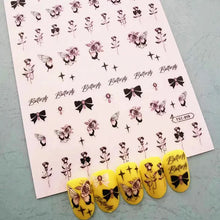 Load image into Gallery viewer, 1 PC Cute Bear Animals Design Self Adhesive Back Glue Decal Stamping DIY Decoration Tools Nail Stickers TSC 186