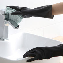 Load image into Gallery viewer, 1 Pair Black Gloves Home Washing Cleaning Gloves Garden Kitchen Dish Fingers Rubber Dishwashing Household Cleaning Gloves