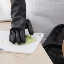 Load image into Gallery viewer, 1 Pair Black Gloves Home Washing Cleaning Gloves Garden Kitchen Dish Fingers Rubber Dishwashing Household Cleaning Gloves