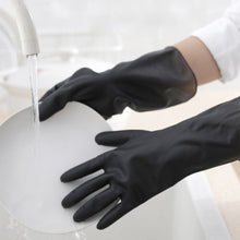 Load image into Gallery viewer, 1 Pair Black Gloves Home Washing Cleaning Gloves Garden Kitchen Dish Fingers Rubber Dishwashing Household Cleaning Gloves