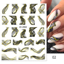 Load image into Gallery viewer, 1 Pc 3D Nail Stickers Leaves Sliders for Nails Gold White Bronzing Flowers Gradient Adhesive Sticker Nail Design Art Decorations