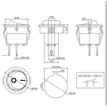 Load image into Gallery viewer, 10Pcs SPST Snap-in Switch ON Off 2 Pin Round Rocker Boat Switch AC 250V 6A 125V 10A for Car Auto Boat Household Appliances
