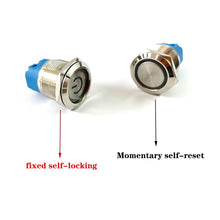 Load image into Gallery viewer, 12/16/19/22mm Waterproof Metal Push Button Switch LED Light Momentary Latching Car Engine Power Switch 5V 12V 24V 220V Red Blue