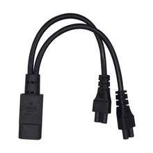 Load image into Gallery viewer, 0.3M/0.9FT IEC320 C14 TO 2*C5 power cable cord,C14 3 prong male to double 3 hole C5 female Adapter Cable