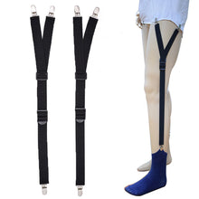 Load image into Gallery viewer, 1 Pair Men Shirt Stay Adjustable Shirts Holder Y Shape Leg Thigh Suspender with Non-slip Locking Clips Men Tucker Garters Strap
