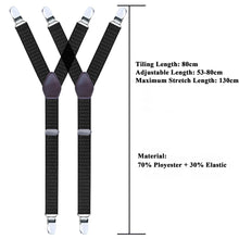 Load image into Gallery viewer, 1 Pair Men Shirt Stay Adjustable Shirts Holder Y Shape Leg Thigh Suspender with Non-slip Locking Clips Men Tucker Garters Strap
