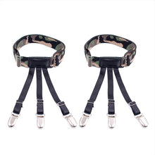 Load image into Gallery viewer, 1 Pair Men Shirt Stay Belt with Non-slip Locking Clips Adjustable Lock Tirant Shirts Tucker Leg Thigh Suspender Garters Strap