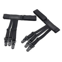 Load image into Gallery viewer, 1 Pair Men Shirt Stay Belt with Non-slip Locking Clips Adjustable Lock Tirant Shirts Tucker Leg Thigh Suspender Garters Strap