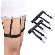 Load image into Gallery viewer, 1 Pair Men Shirt Stays Belt with Non-slip Locking Clips Keep Shirt Tucked Leg Thigh Suspender Garters Belt