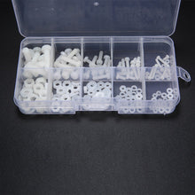 Load image into Gallery viewer, 150pcs White Nylon Hex Screw M2 M2.5 M3 M4 M5 Bolt Nut Standoff Spacer Kit with Plastic Box Corrosion Resistant