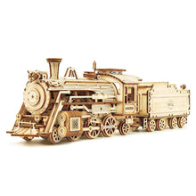 Load image into Gallery viewer, Diy 308Pcs Laser Cutting Movable Steam Train Wooden Model Building Kits Assembly Toy Gift For Children Adult Mc501 Fa1626