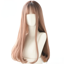 Load image into Gallery viewer, Layer Blue Brown Black LOLITA Wigs With Bangs Long Straight Omber Purple Noble Wigs For Women Fashion Cosplay Wig