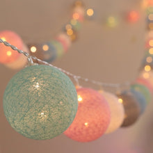 Load image into Gallery viewer, 20 LED Cotton Ball Garland String Lights Christmas Fairy Lighting Strings for Outdoor Holiday Wedding Xmas Party Home Decoration