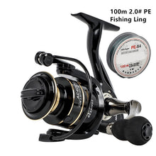 Load image into Gallery viewer, Spinning reels 12KG Max Drag Carrete de pesca 5.2:1 Metal Stainless Steel Fishing Reel Saltwater Reel for Fishing