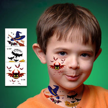 Load image into Gallery viewer, 20pcs/set Tattoo Stickers Child Kid Cartoon Halloween Temporary Fake Tattoos Glow Paste on Face Arm Leg for Children Body Sticker