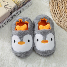 Load image into Gallery viewer, Winter Cute Penguin Kids Slippers Comfortable Baby Warm Cotton Shoes Boys And Girls House Indoor Animal Plush Slippers
