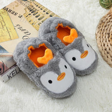 Load image into Gallery viewer, Winter Cute Penguin Kids Slippers Comfortable Baby Warm Cotton Shoes Boys And Girls House Indoor Animal Plush Slippers