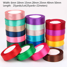 Load image into Gallery viewer, (25 Yards/roll) Silk Satin Ribbons Gift Wrapping Decoration Christmas Ribbons DIY Handmade Supplies Ribbon 6/10/15/20/25/40/50mm