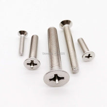 Load image into Gallery viewer, 5/10/50x M1 M1.2 M1.4 M1.6 M2 M2.5 M3 M3.5 M4 M5 M6 M8 304 Stainless steel GB819 Cross Phillips Flat Countersunk Head Screw Bolt