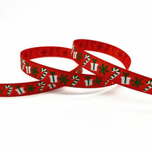 Load image into Gallery viewer, 5 Yards 10mm Christmas Ribbon Printed Grosgrain Ribbons for Gift Wrapping Wedding Decoration Hair Bows DIY
