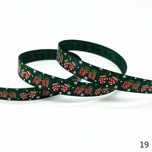 Load image into Gallery viewer, 5 Yards 10mm Christmas Ribbon Printed Grosgrain Ribbons for Gift Wrapping Wedding Decoration Hair Bows DIY