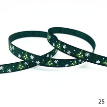 Load image into Gallery viewer, 5 Yards 10mm Christmas Ribbon Printed Grosgrain Ribbons for Gift Wrapping Wedding Decoration Hair Bows DIY