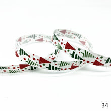 Load image into Gallery viewer, 5 Yards 10mm Christmas Ribbon Printed Grosgrain Ribbons for Gift Wrapping Wedding Decoration Hair Bows DIY