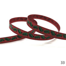 Load image into Gallery viewer, 5 Yards 10mm Christmas Ribbon Printed Grosgrain Ribbons for Gift Wrapping Wedding Decoration Hair Bows DIY