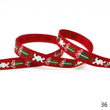 Load image into Gallery viewer, 5 Yards 10mm Christmas Ribbon Printed Grosgrain Ribbons for Gift Wrapping Wedding Decoration Hair Bows DIY