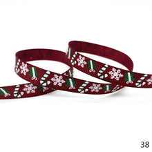 Load image into Gallery viewer, 5 Yards 10mm Christmas Ribbon Printed Grosgrain Ribbons for Gift Wrapping Wedding Decoration Hair Bows DIY