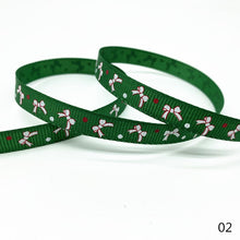 Load image into Gallery viewer, 5 Yards 10mm Christmas Ribbon Printed Grosgrain Ribbons for Gift Wrapping Wedding Decoration Hair Bows DIY