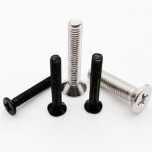 Load image into Gallery viewer, 50x M1.2 M1.4 M1.6 M2 M2.5 M3 M3.5 M4 Mini Micro Small Black 304 Stainless steel Cross Phillips Flat Countersunk Head Screw Bolt