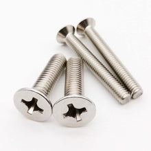 Load image into Gallery viewer, 50x M1.2 M1.4 M1.6 M2 M2.5 M3 M3.5 M4 Mini Micro Small Black 304 Stainless steel Cross Phillips Flat Countersunk Head Screw Bolt