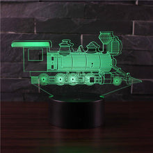 Load image into Gallery viewer, Train 3D USB Lamp Touch Remote Lampara Boys Christmas New Year Gift Bedroom Desk Beside Decora LED Sleeping Novelty Night Light