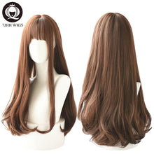 Load image into Gallery viewer, Layer Blue Brown Black LOLITA Wigs With Bangs Long Straight Omber Purple Noble Wigs For Women Fashion Cosplay Wig