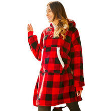 Load image into Gallery viewer, Women Blanket Sweatshirt Robe Winter Hoodies Outdoor Hooded Coats Warm Comfort Bathrobe Christmas Fleece Blanket Sudadera Mujer