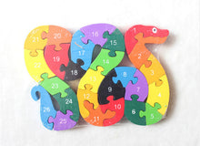 Load image into Gallery viewer, Wood Splicing Snake Puzzle Puzzle Puzzle Wooden Wooden Toy Assembled Numbers Cognitive English Letters Early Childhood Education