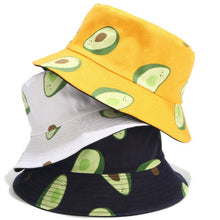 Load image into Gallery viewer, Avocado Cotton Women Reversible Bucket Hat Hip Hop Printed Fruit Spring Beach Panama Hat Summer Hiking Sun Hat Sports Female Cap