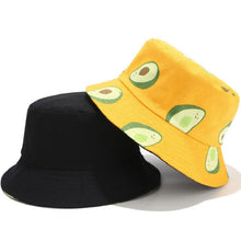 Load image into Gallery viewer, Avocado Cotton Women Reversible Bucket Hat Hip Hop Printed Fruit Spring Beach Panama Hat Summer Hiking Sun Hat Sports Female Cap