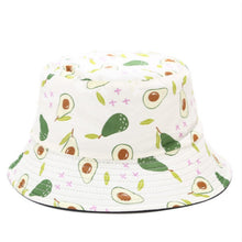 Load image into Gallery viewer, Avocado Cotton Women Reversible Bucket Hat Hip Hop Printed Fruit Spring Beach Panama Hat Summer Hiking Sun Hat Sports Female Cap