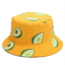 Load image into Gallery viewer, Avocado Cotton Women Reversible Bucket Hat Hip Hop Printed Fruit Spring Beach Panama Hat Summer Hiking Sun Hat Sports Female Cap