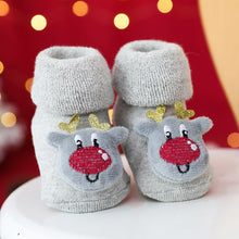 Load image into Gallery viewer, Baby Christmas Socks Winter Thick Terry Socks For Newborn Cartoon Santa Elk Anti Slip Floor Socks Keep Warm Kids Boys Girls Sock
