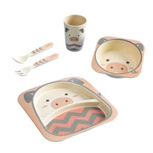 Load image into Gallery viewer, Baby Dish Tableware Dinner Set Cartoon Eating Tableware Toddler Feeding Dishes Plate Children Training Bowl Spoon Cup Fork