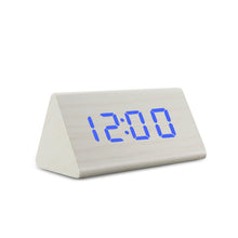 Load image into Gallery viewer, Digital Clock LED Wooden Alarm Clock Table Sound Control Electronic Clocks Desktop USB/AAA Powered Desperadoes Home Table Decor